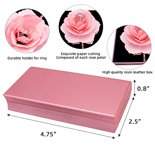Image of Engagement Ring Box,Ring Rose Box Surprise Jewelry Storage Holder for woman as Proposal Engagement Wedding Ring Jewelry Gift ect.