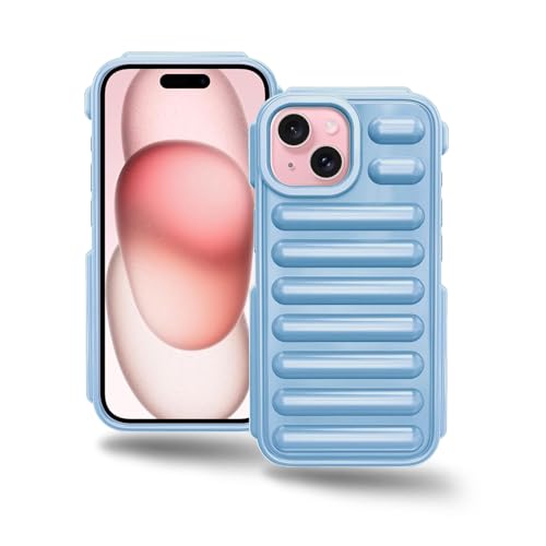 Image of Amazon Brand - Solimo High Protection Capsule Design Back Cover for Apple iPhone 15 Plus - Blue