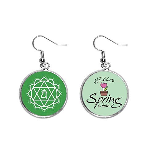 Pendientes de primavera con budismo sánscrito y un colgante decorativo elegante