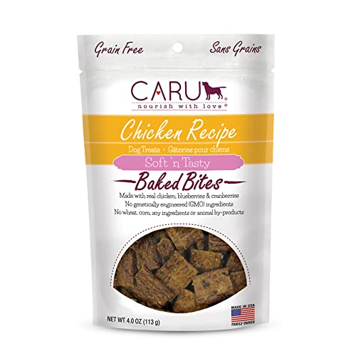 CARU - Soft 'n Tasty Baked Bites - Chicken Bites Dog Treats - Flavorful Training Treats - 4 oz