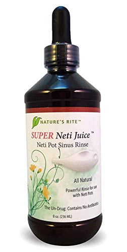 Natures Rite Super Neti Juice, Neti Pot Sinus Rinse - 8 oz Nasal Rinse Cleaner Bottle, Nasal Lavage for Sinus and Mucus Relief (Old)