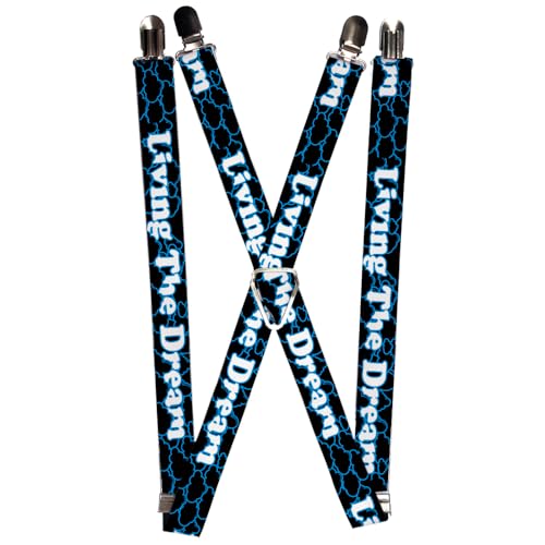 Tirantes tricolores Buckle-Down Negro, Azul y Blanco de 1 pulgada de ancho
