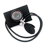 Grabado incluido. Esfigmomanómetro Tensiómetro Analógico Manual de Brazo + Grabado (Negro/Rojo)