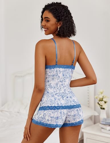 Image of Avidlove Women Cami Pajama Set Modal Sleepwear Lace Trim Short PJ Set with Shorts