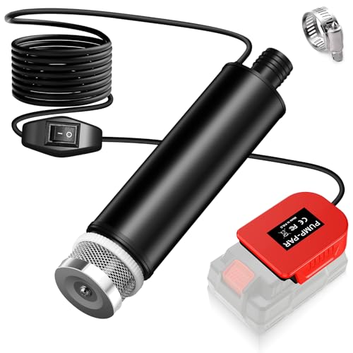 TPDL Akku Toil/Water Pump Sumpfpumpe Kompatibel mit Parkside 20V XTEAM Akku, 120W 12V Transferpumpe mit 5m kabel, Tragbare Öl Saugpumpe, Ölpistole,Tauchpumpe for Gardena, Pool Gartenbewässerung Autowä