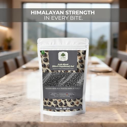 Image of Shuddhherb Black Soyabeans, Pahadi Kala Bhatt, High Protein and Fibre, Natural, Unpolished and Chemical-Free, 500 gm