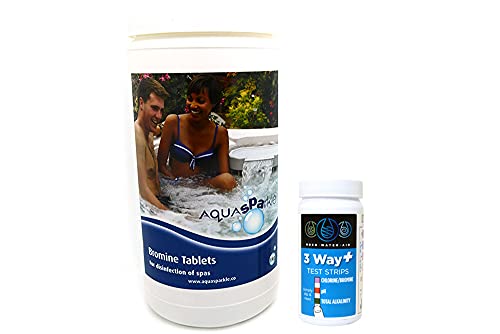 AquaSPArkle Bromine Tablets with 50 Test Strips - Sold by Pool and Spa Centre