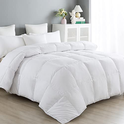 ANALIN Single Size Duvet - 13.5 Tog Luxurious Goose Feather & Down Quilt 50% Down King Size Bed Duvet 100% Cotton Shell Anti-dust mite & Feather-proof Fabric Anti-allergen