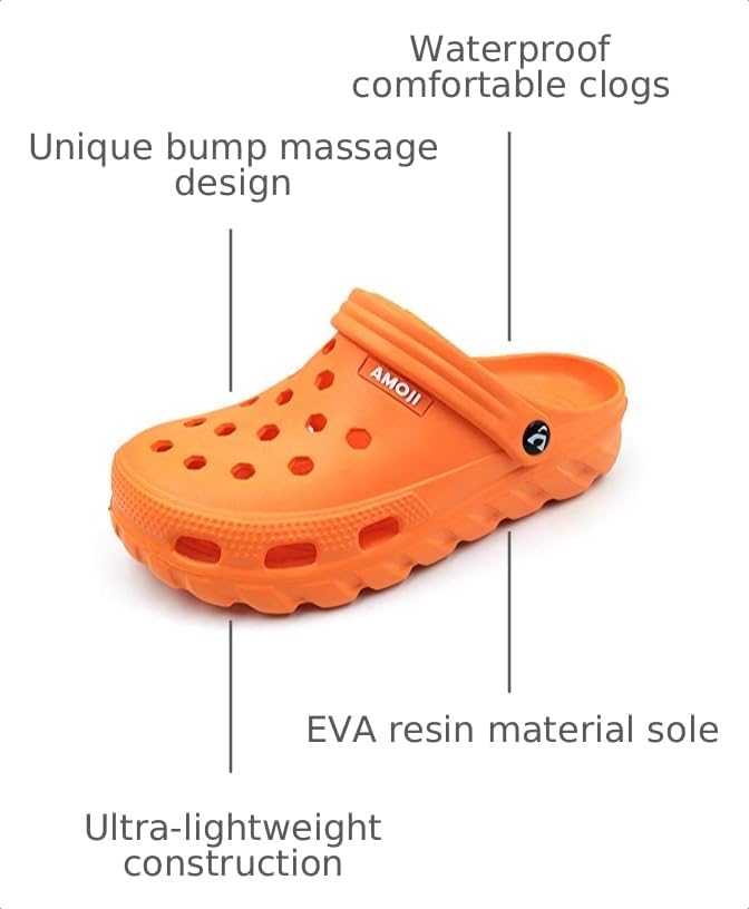 Image of Amoji Unisex Garden Clogs Gardening Shoes AA1521 | Unisex Slip on, Lightweight, Comfortable, Beach, Shower, Pool, Casual Walking