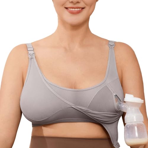 Image of Wireless Hands-Free Pumping Bra, Adjustable with Extendable Straps and Hook Extender, Comfort Sleep Pumping & Nursing Bra