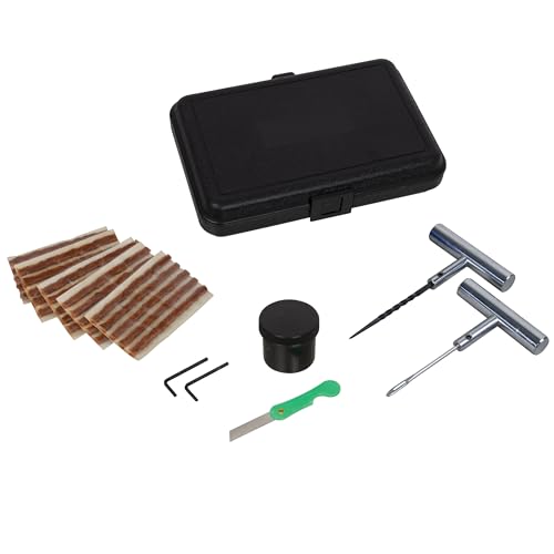 Patch Rubber Company 15057 Passenger Vehicle Tire Repair Kit with All The Needed Tools for Temporary Tire Repair for Tubeless Radial or Bias Tires Using Tire Repair Strings