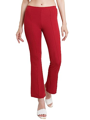Image of POPWINGS Casual Solid Regular Fit Solid Trouser for Women || Pull On Trouser for Women || Semi-Formal Work Women Trouser for Summer || Stylish Western Trouser