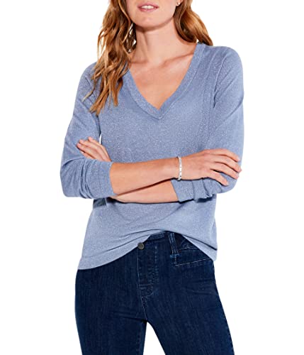 Image of NIC+ZOE Women's V Neck Ls Shimmer Sweater Tee
