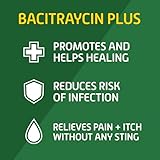 Bacitraycin Plus Max Strength First Aid Antibiotic Wound Healing + Pain and Itch Relief Ointment for Minor Cuts, Scrapes and Burns, with Bacitracin Zinc and Moisturizing Aloe Vera, 1 oz, 2 Pack