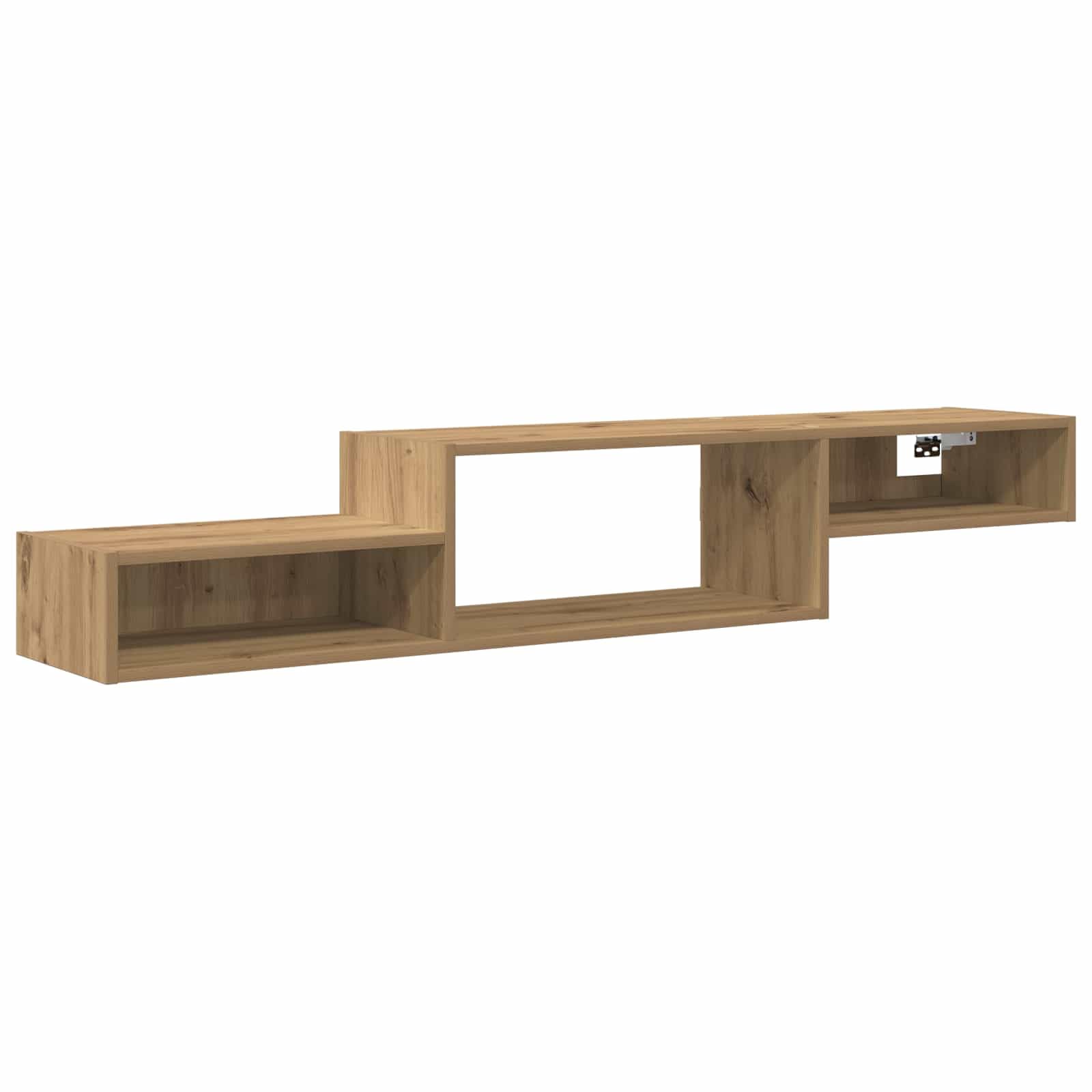 Meuble TV mural suspendu 150 cm en bois de chêne Artisan pour salon moderne