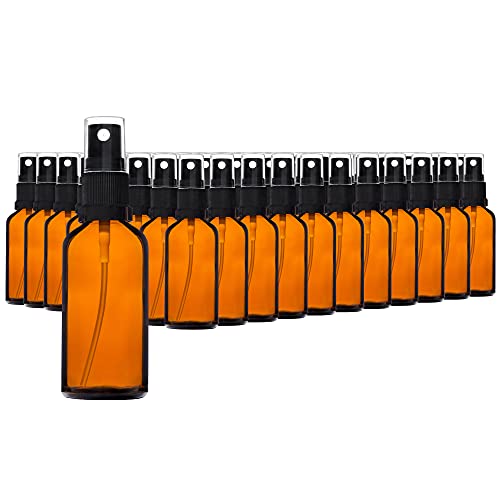 HandsUnity 50ml-88pcs de Flacon Pulvérisateur en Verre - set de Flacons en Verre Ambré de Pharmacie avec Vaporisateur Noir Flacon Pulvérisateur en Verre Brun comprenant 5 Accessoires