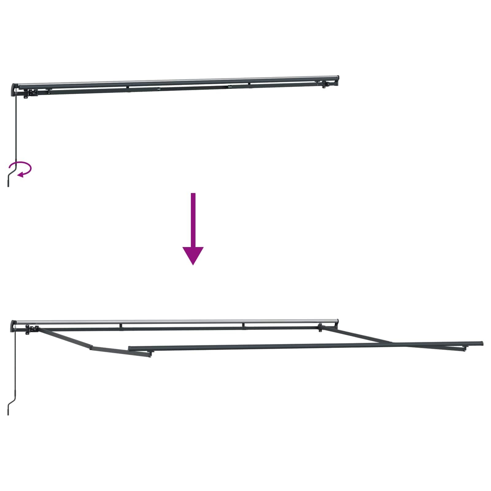 LKJephalotrope 14.7x11.5 ft Manual Retractable Awning, Polyester & Steel