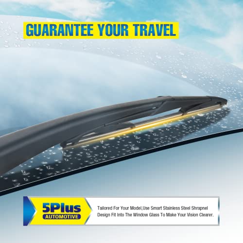 Image of 12 inch Back Windshield Wiper Blade Replacement for Ford Focus Fiesta 2018 2017 2016 2015 2014 2013 2012, Premium All-Season Rear Wiper Blades For My Car (12M)