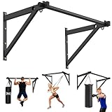 Wall Mounted Pull Up Bar, Adjustable Depth Pull-up Bar with 500LBS Weight Capacity, Maintain Upper Body Strength & Core Stability, Home or Garage Gym Chin Up Workout Training Station