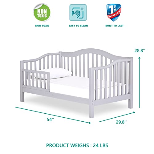 Dream On Me Austin Toddler Day Bed In Pebble Grey, Greenguard Gold Certified #TOP2