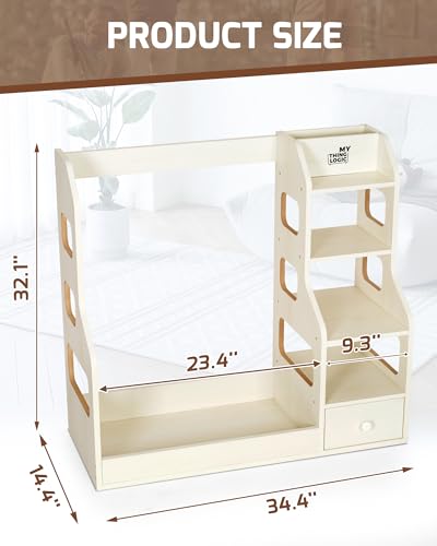 Image of Mythinglogic Wooden Golf Bag Storage Rack for 2 Bags with Drawer