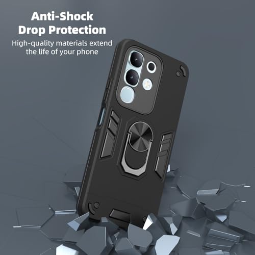 Image of NDCOM for Vivo T4x 5G Back Cover | Premium Protection Case for vivo iQOO Z10x Back Cover | Shockproof Ring Holder Case