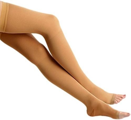 Dyna Medical Compression Stockings for Varicose Vein ! With Graduated Compression (Below Knee-Medium, Type: Beige-Class 2)
