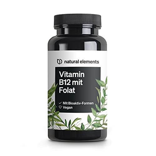 Vitamin B12 – 180 vegane Tabletten für 6 Monate – 500µg Vit B12 und 200µg Folsäure pro Tagesdosis – hochdosiert, ohne unnötige Zusätze – in Deutschland...