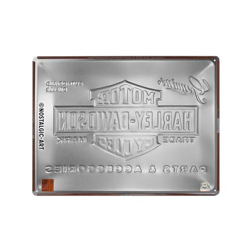 Nostalgic-Art Retro Blechschild, 30 x 40 cm, Harley-Davidson – Parts & Accessoires – Geschenk-Idee für Biker, Original Lizenzprodukt (OLP), aus Metall, Vintage Design, Blechschilder Sprüche