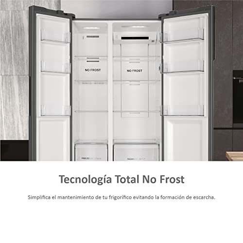 Haier-SBS-90-Series-3-HSR3918ENPG-Frigorifico-Side-by-Side-Americano-Apertura-90-grados-Tecnologia-Antibacterias-Motor-Inverter-Ancho-90cm-Capacidad-XXL-528L-Total-No-Frost-Clase-E-Inox