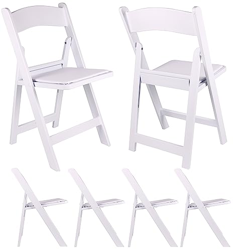 Image of BTEXPERT Resin Folding Chair Vinyl Padded Seat Indoor Outdoor Lightweight Set for Home Event Party Picnic Kitchen Dining Church School Weddings Set of 2