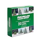 Macmillan Christmas Tree Charity Christmas Cards – Pack of 20 Luxury and Eco-Friendly Christmas Cards. Boxed Multipack of 4 Seasonal Christmas Designs. 127x127mm Card Size.