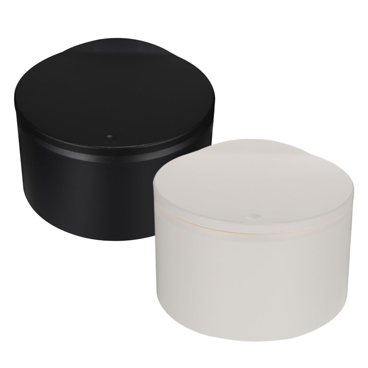 Homoyoyo 2pcs Mini Desktop Press Trash Can Small Wastebasket Compact Rubbish Bin for Office and Home Bedroom Use Black and White