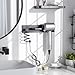 Tindbea Hair Dryer Holder Curling Iron Holder Flat Iron, Blow Dryer Holder Wall Mount, 3 in 1 Bathroom Hair Tool Organizer Rack for Universal Dryer, Matte Black