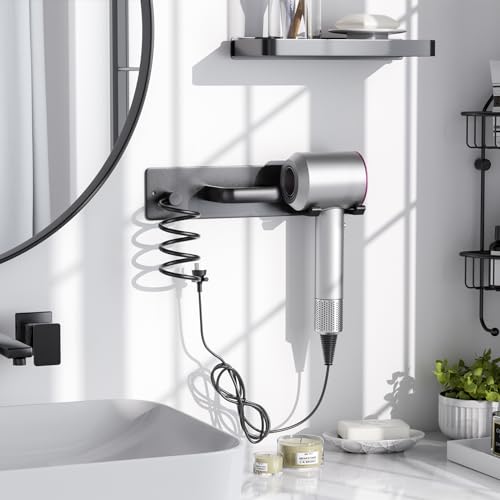 Tindbea Hair Dryer Holder Wall Mount Aluminum Alloy Hot Tools Organizer by Tindbea - Image 2