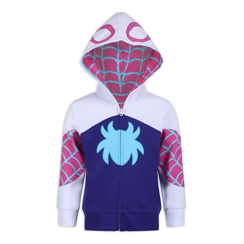 Marvel Girls Spider-Gwen Ghost Spider Zip Up Hooded Sweatshirt and Pants Set for Toddler and Big Kids2