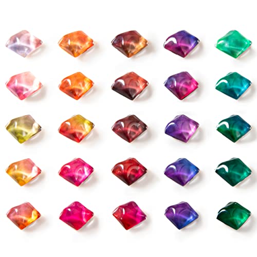 STARUBY 25 Color Fridge Magnets Refrigerator Magnets Cute Decorative Square Magnet Gradient and Glitter Color Magnets Glass Magnets for Fridge Locker Whiteboard Office Kitchen,1.6 cm