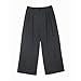HZCX FASHION Men Baggy Wide Straight Leg Linen Dress Pants Stripe Zipper Pleat Elastic Waist Casual Slacks Work Trousers(Black,Small)