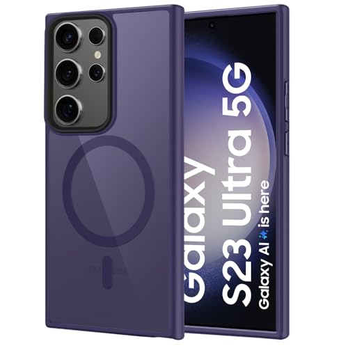 Image of SIZUKA Samsung S23 Ultra Magsafe Hard Back Case | Matte Design & 360 Protection | Military-Grade Samsung S23 Ultra Cover | Strong Magnet Back - Purple
