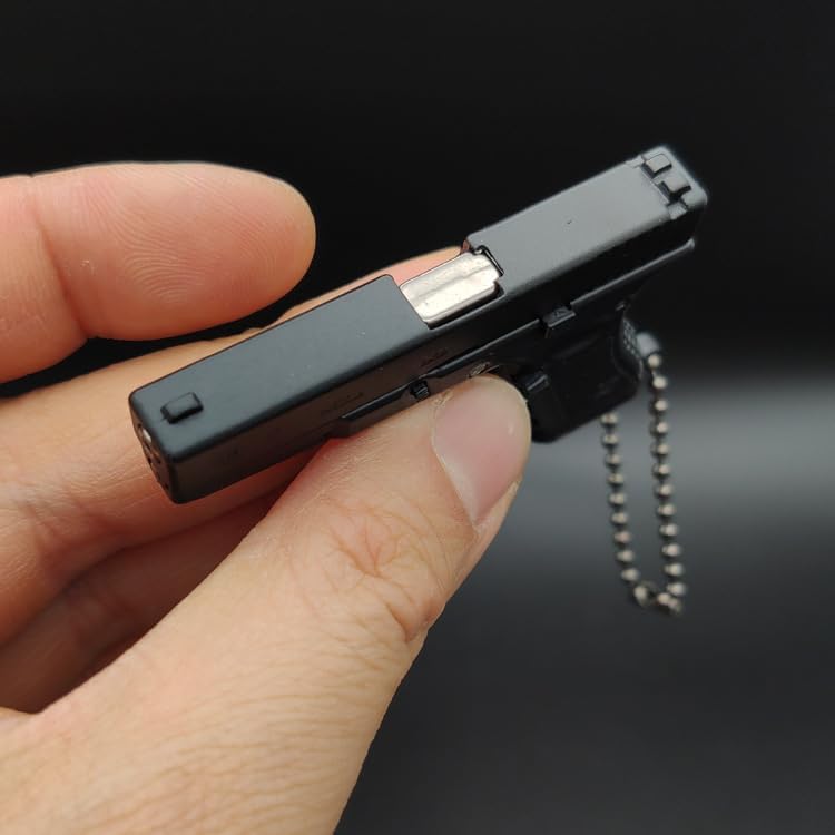 Keychain Mini 1:3 Scale Novelty Shape Key Ring, Plastic, Decorative Accessory (Black)