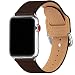 Produktbild SUNFWR Ersatz-Armband kompatibel mit Apple Watch 38 mm, 40 mm, 42 mm, 44 mm, dünn und leicht, Lederband, Farbbänder für die iWatch Serie 6/5/4/3/2/1, SE (38 mm, 40 mm, Kaffee/Silber)