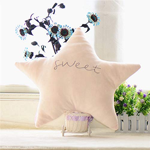 RYC Cadeaux Offert Jouet Peluche Enfant Coussin Decoration Canapé pour Lit Enfant Décor Chambre Fille Garcon Oreiller Doudou PP Cotton Extrem Doux Etoile Beige 50 * 45cm