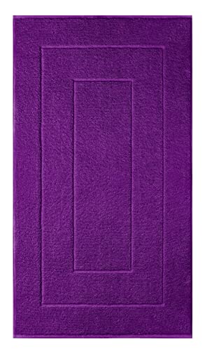 Lashuma Weiche Badematte aus Baumwolle 50x90 cm, Lila - Aubergine Saugstarker Vorleger London