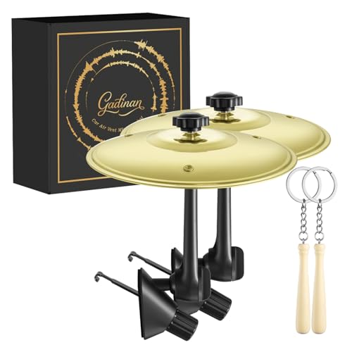 Mini Car Drum Cymbal For Car Air Vent (Gold) – Crash Cymbal Dashboard Ornament Accessory for...