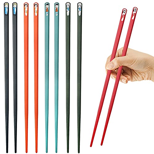 Baven 5 Paar Japanische Essstäbchen Spülmaschinenfest Wiederverwendbare Fiberglas Essstäbchen 24 cm Chinesische Stäbchen für Küche Esszimmer Sushi rutschfeste Stäbchen Waschbar FüR GeschirrspüLer Cover