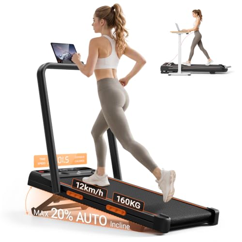 Tapis de course LONTEK pliable avec inclinaison automatique, affichage LED, repose-pieds replié