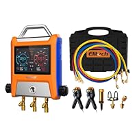 Elitech Digitales Manometer-Set, EMG-20V Intelligente Manometer-Messgeräte mit 2 Ventilen und 5-Zoll-Smart-Touchscreen, Bluetooth für HVAC und App-Steuerung.