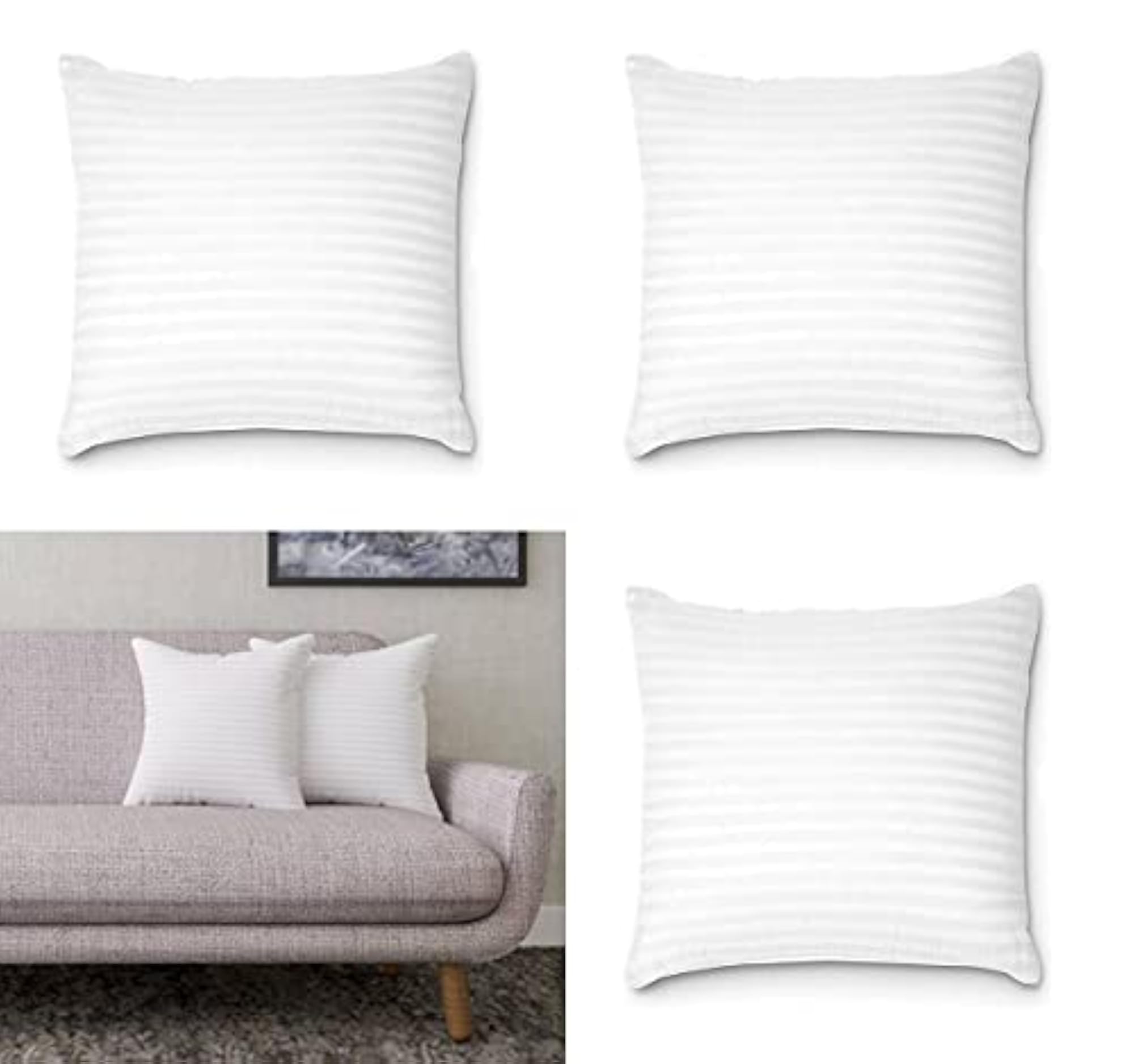 Set of 5 Square Pillows, White