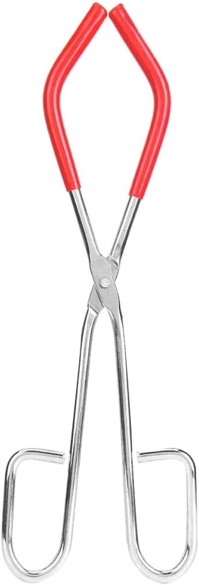 Laboratory Beaker Clip Pliers with Red Plastic Coating, Chrome-plated Steel Chemical Experiment Clamp Holder for Lab Use