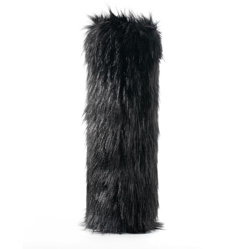 Women's Faux Fur Boots Knee-High Furry Snow Boots Fluffy Warm Winter Boots2